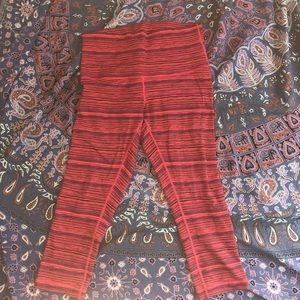 lulu lemon 7/8 crop orange/pink leggings